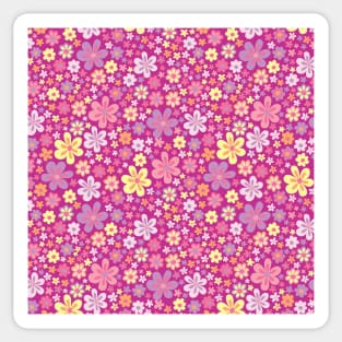 PINK PURPLE YELLOW VINTAGE FLORAL RETRO FUN 00S 90S Sticker